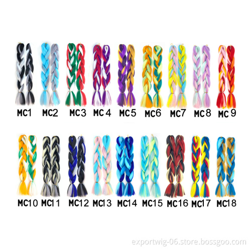 wholesale synthetic braiding hair for braids mix color crochet jumbo braids synthetic hair extension